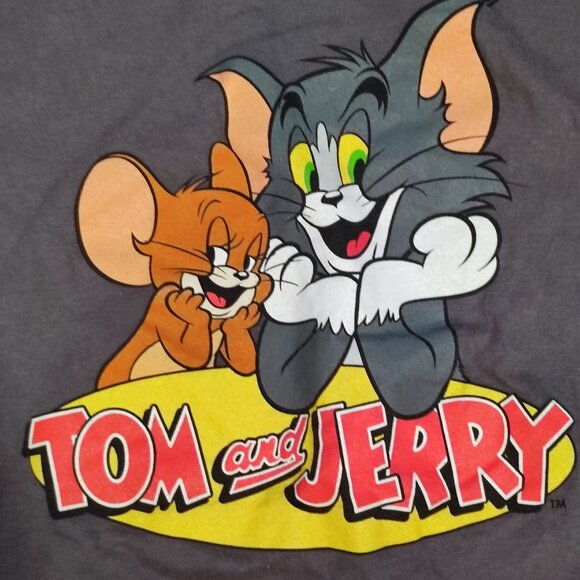 Tom & Jerry graphic T-shirt short sleeve grey girl's size M - Picture 4 of 7